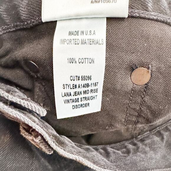 AGOLDE Lana Jean Mid Rise Vintage Straight Disorder Black Denim A104B-1157 SZ 24 - Picture 5 of 8